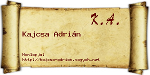 Kajcsa Adrián névjegykártya